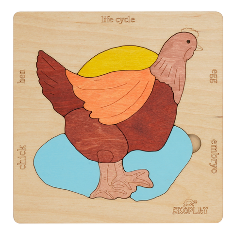 Life Cycle of A Chicken | Wooden Multilayered Jigsaw Puzzles for Kids - 3 years and Above