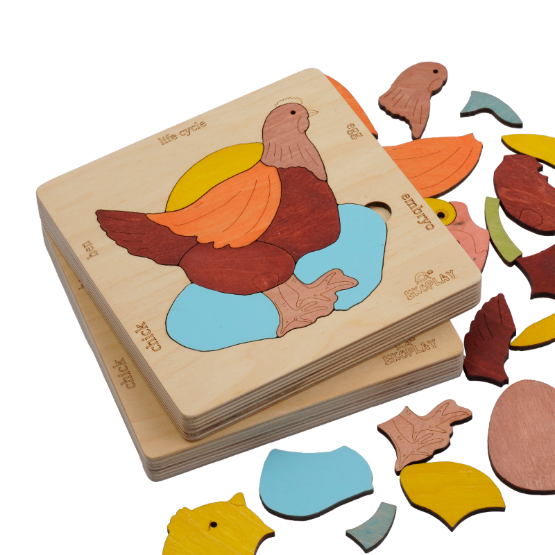 Life Cycle of A Chicken | Wooden Multilayered Jigsaw Puzzles for Kids - 3 years and Above