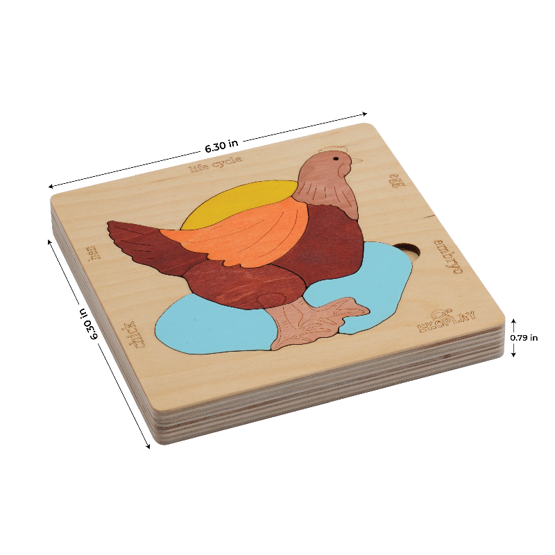 Life Cycle of A Chicken | Wooden Multilayered Jigsaw Puzzles for Kids - 3 years and Above