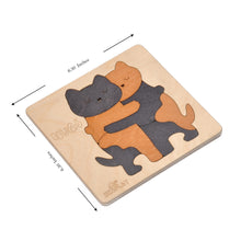 EKOPLAY’s Wooden Puzzles for Kids, 8 Piece Jigsaw Puzzle for Pre-School Kids, Learning Educational Toys Gifts for Boys Girls. Animal Puzzles Sets, Hugs Cat Age 3+ Years.