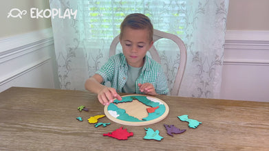7 Continents & 5 Oceans of The Earth Wooden Jigsaw Puzzle for Kids - Ages 3 Years and Above