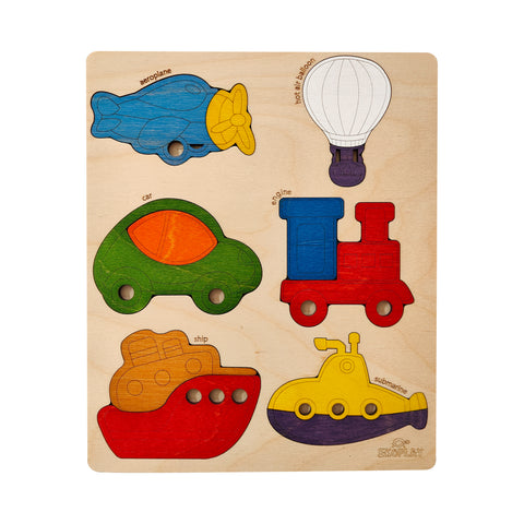 Ekoplay Transport – Wheels & Wings, 12 Pieces Jigsaw Puzzle for Kids Ages 3+